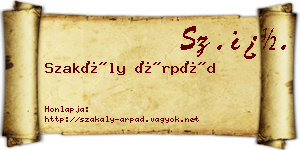 Szakály Árpád névjegykártya