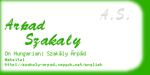 arpad szakaly business card